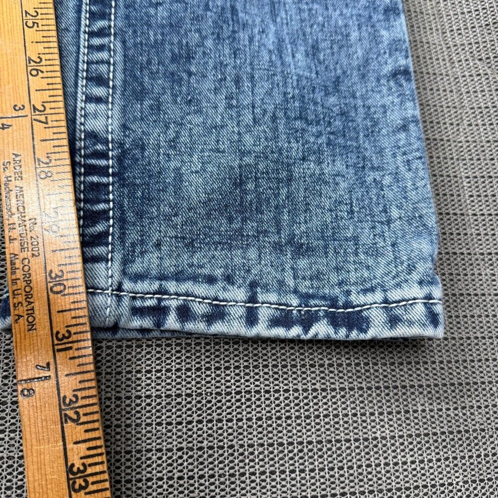 Demolition Jeans Mens Size 36 Blue Denim Straight Fit Embroidered Pockets - Picture 7 of 10